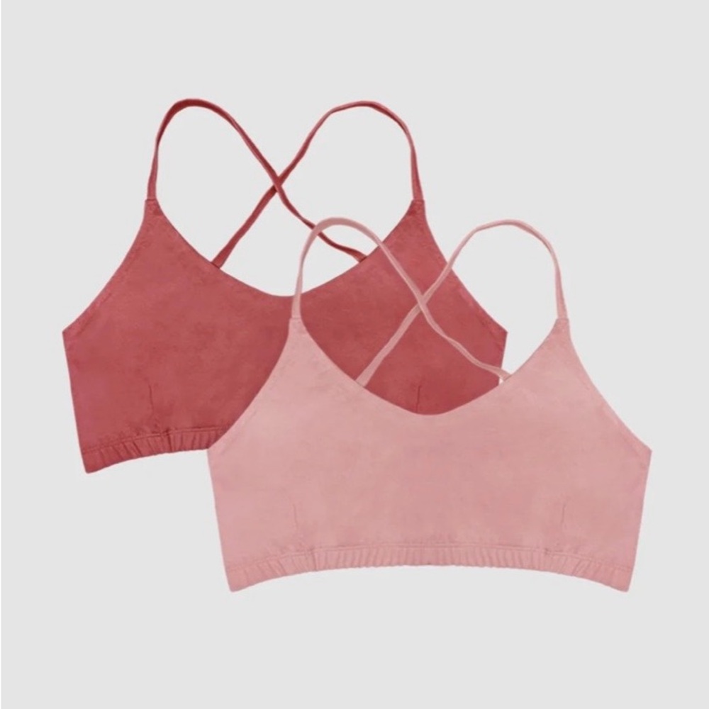 Women's Criss-Cross Bralette (2 pack)  - Natural, Plant Dyes 100% Organic Cotton